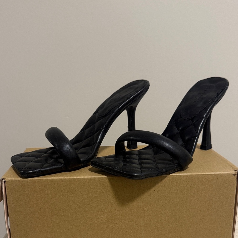 Elegant Black Quilted Heels